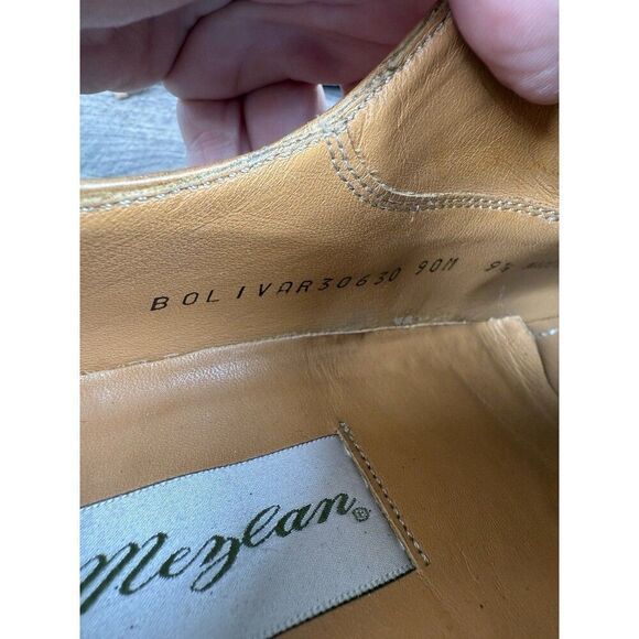 Mezlan Spain Brown Calfskin Leather Dress Shoes Men's 9.5 Cap-toe Derby Oxfords - Picture 10 of 12